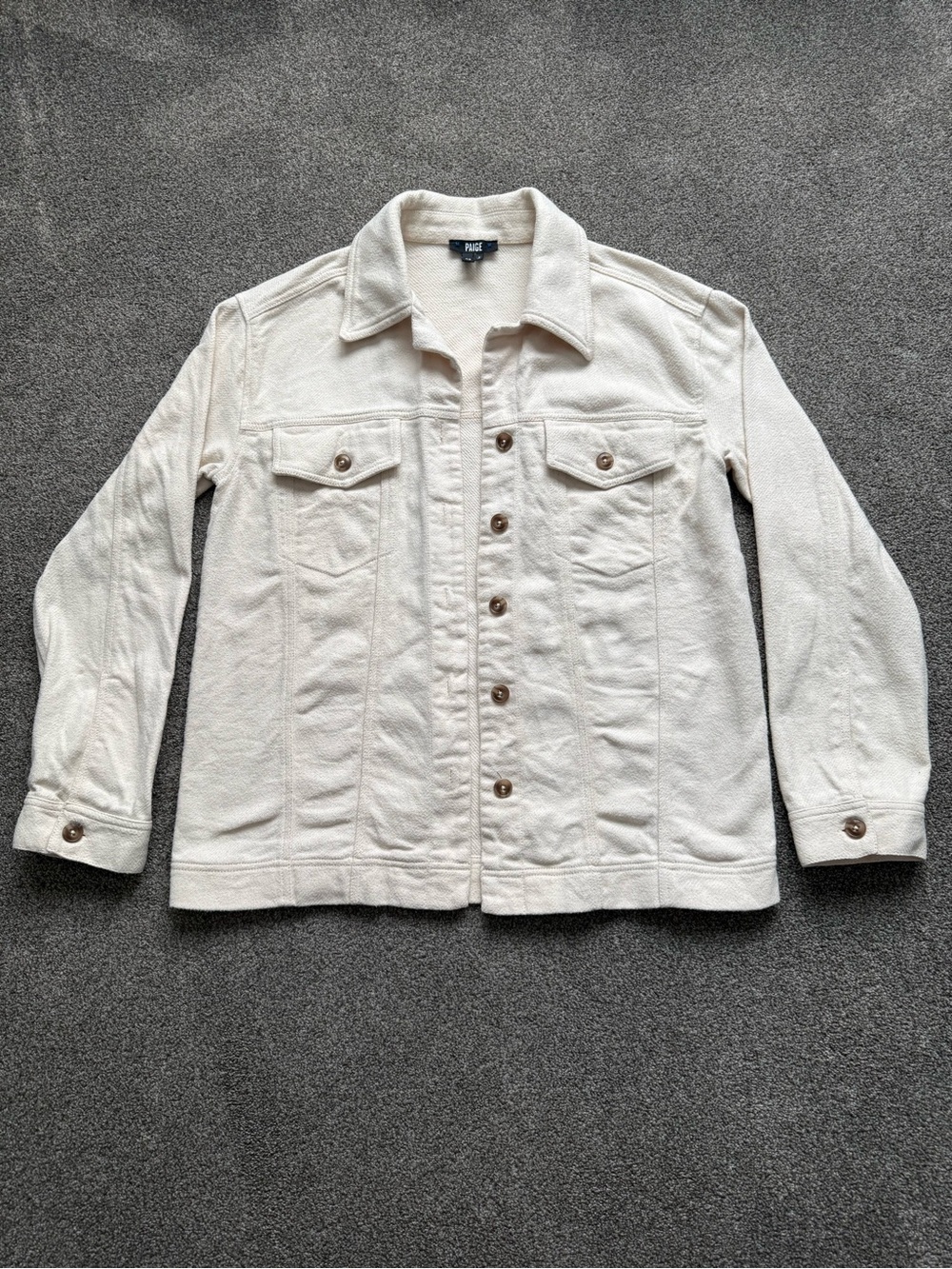 PAIGE Men's Cream Button-Up Shirt Jacket